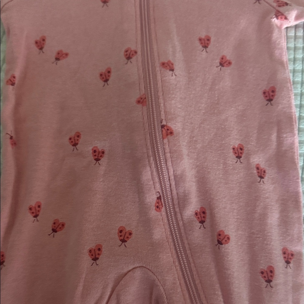 Carters: Charming Pink Lady Bug  Kids Footie - Picture 2 of 6